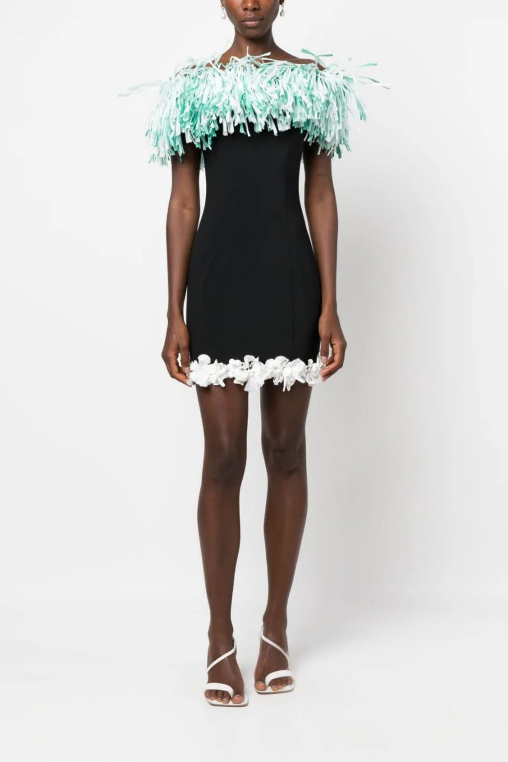 Finnley Black Tassel 3D Flower Bandage Dress