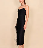 Gemma Black Bandage Midi Dress