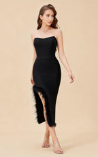 Gemma Black Bandage Midi Dress