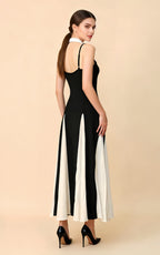 Harley Black Patchwork Maxi Slip Dress