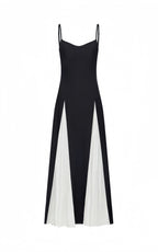 Harley Black Patchwork Maxi Slip Dress
