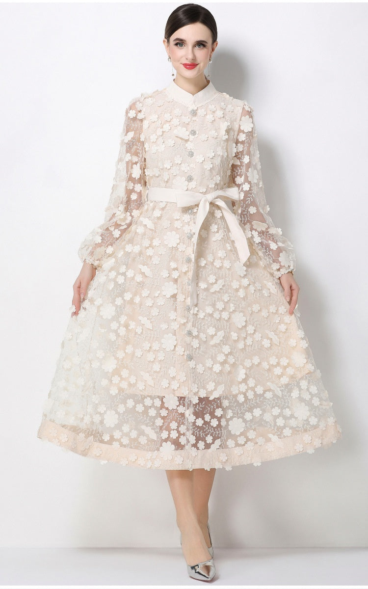 Henry Apricot Floral A-Line Maxi Dress Main image