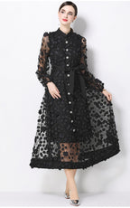 Henry Black Floral A-Line Maxi Dress