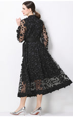 Henry Black Floral A-Line Maxi Dress