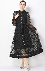 Henry Black Floral A-Line Maxi Dress