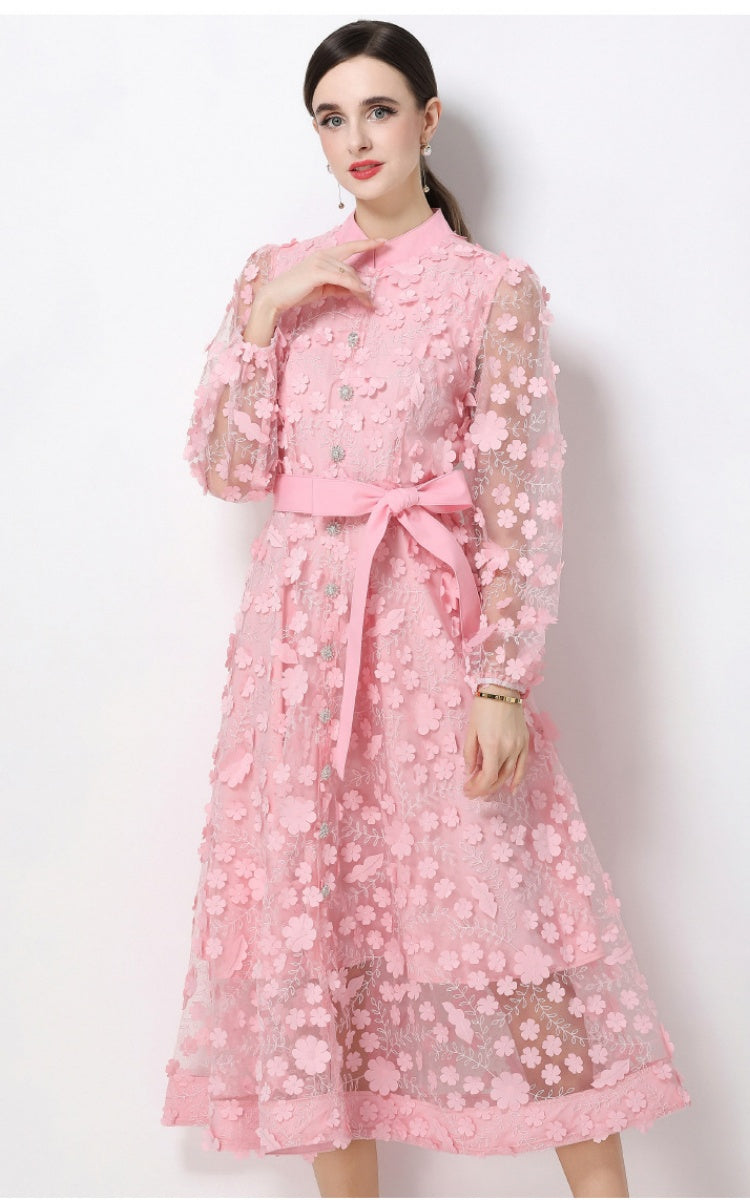 Henry Pink Floral A-Line Maxi Dress Secondary image
