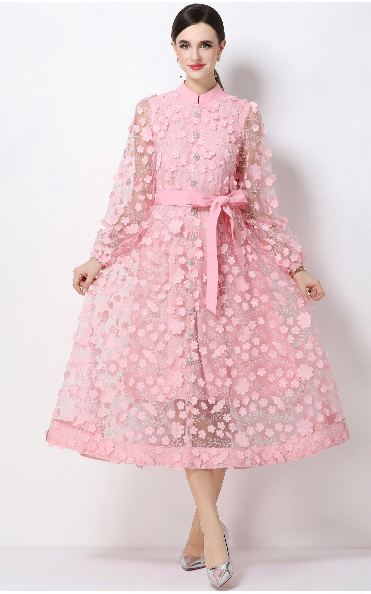 Henry Pink Floral A-Line Maxi Dress