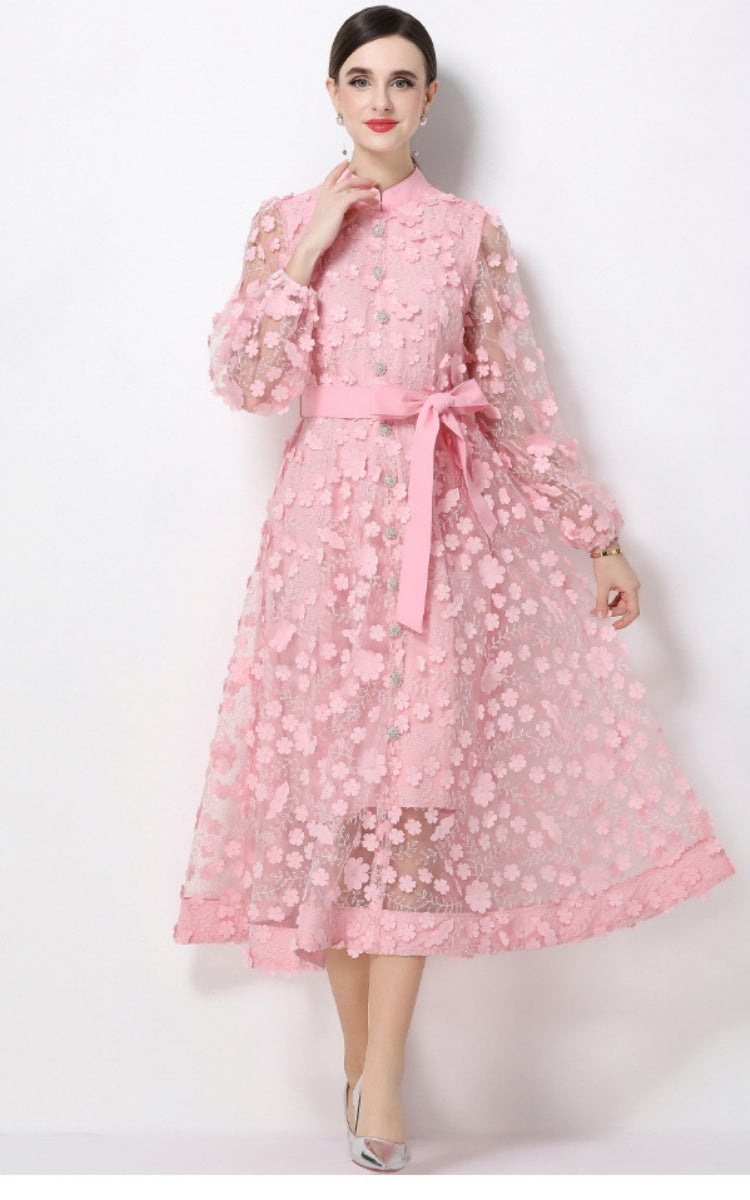 Henry Pink Floral A-Line Maxi Dress