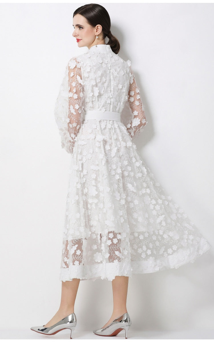 Henry White Floral A-Line Maxi Dress Secondary image