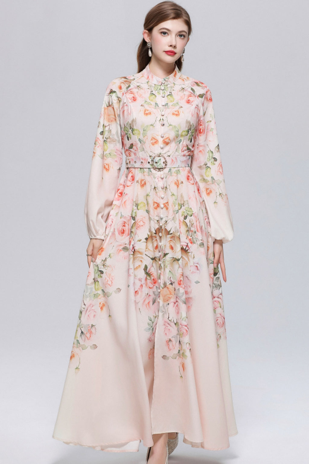 Imogen Floral Print Long Sleeve Maxi Dress
