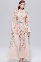 Imogen Floral Print Long Sleeve Maxi Dress