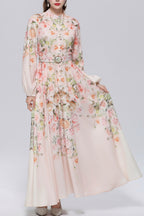 Imogen Floral Print Long Sleeve Maxi Dress