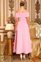 Isabel Pink Off-Shoulder Floral Bandage Dress