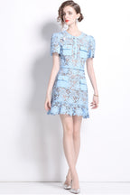 Ivy Blue Lace Short Sleeve Mini Dress