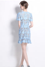 Ivy Blue Lace Short Sleeve Mini Dress