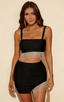 Josie Black Rhinestone Fringe Tassel Bandage Set