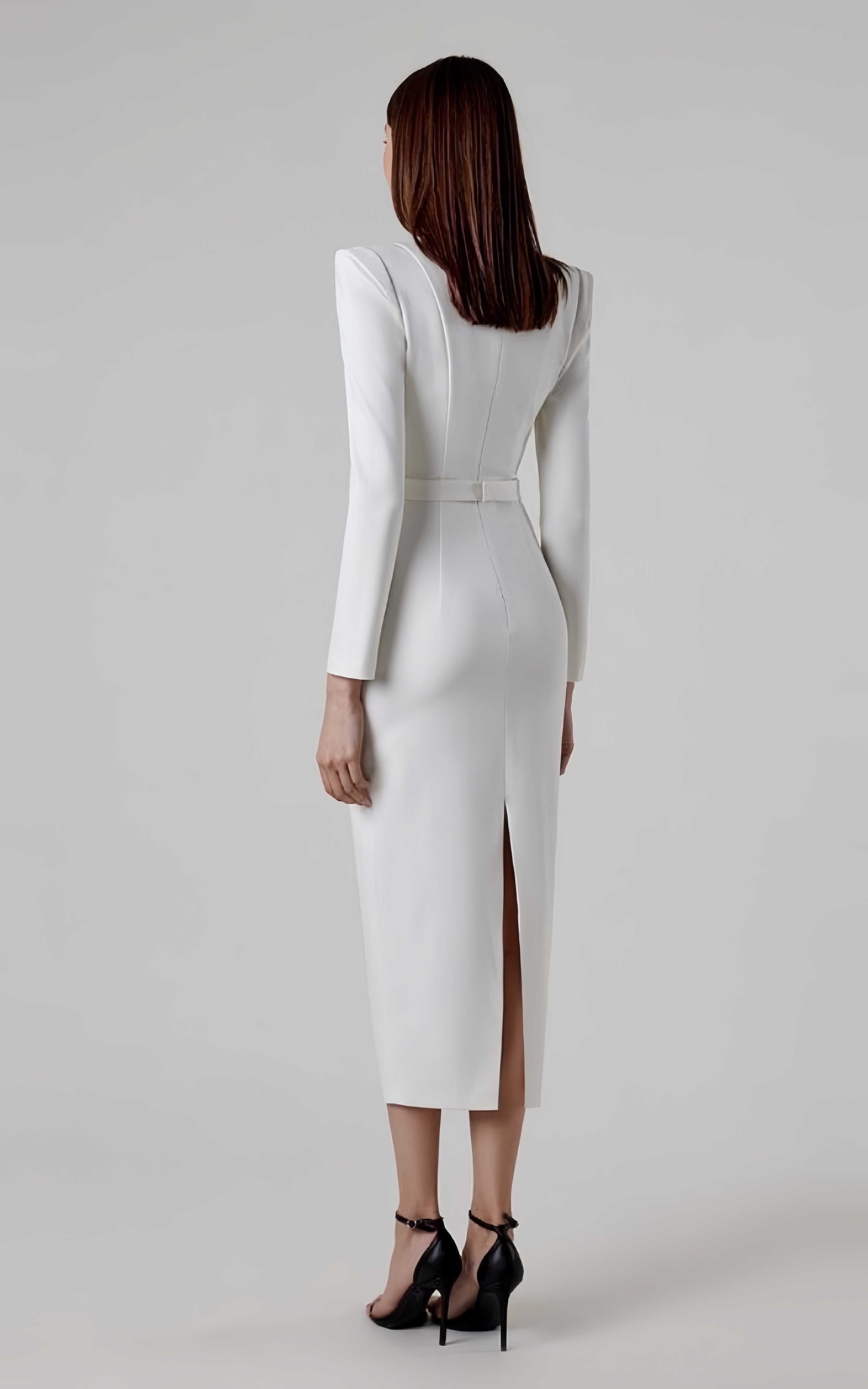 Juno White Long Sleeve Bandage Midi Dress Secondary image