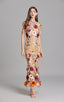 Keira Apricot 3D Floral Short Sleeve Maxi Dress