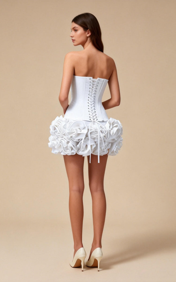 Lana White Floral Hem Mini Bodycon Dress Secondary image