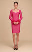 Lance Pink Feather Bandage Mini Dress