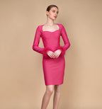 Lance Pink Feather Bandage Mini Dress