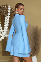 Lark Sky Blue Diamond Bandage Mini Dress