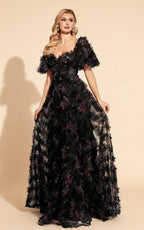 Lena Black Backless Floral Maxi Dress