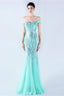 Lennon Mint Green Sequin Tulle Maxi Evening Dress