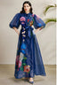 Lennox Navy Blue Floral Mesh Maxi Dress