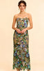 Livia Green Embroidered Strapless Maxi Dress