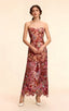 Livia Red Embroidered Strapless Maxi Dress