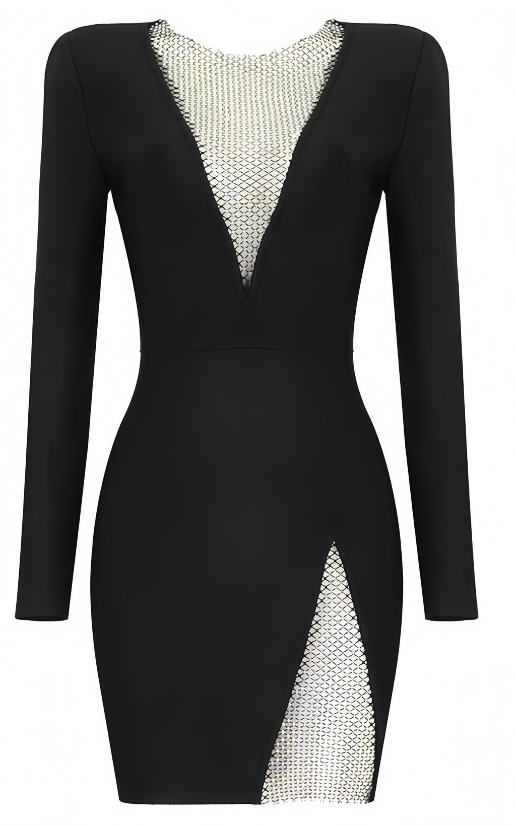 Lucia Black Mesh Diamond Bandage Mini Dress