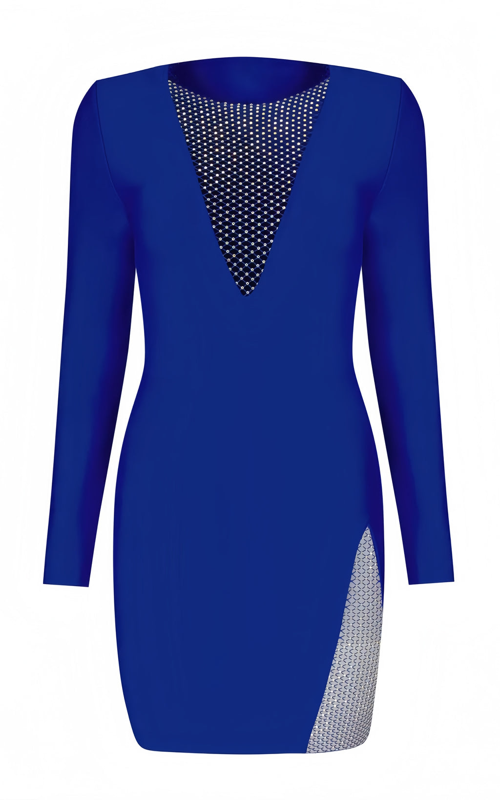 Lucia Blue Mesh Diamond Bandage Mini Dress