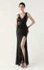 Lyla Black Sequin Feather Embellishment Evening Dress