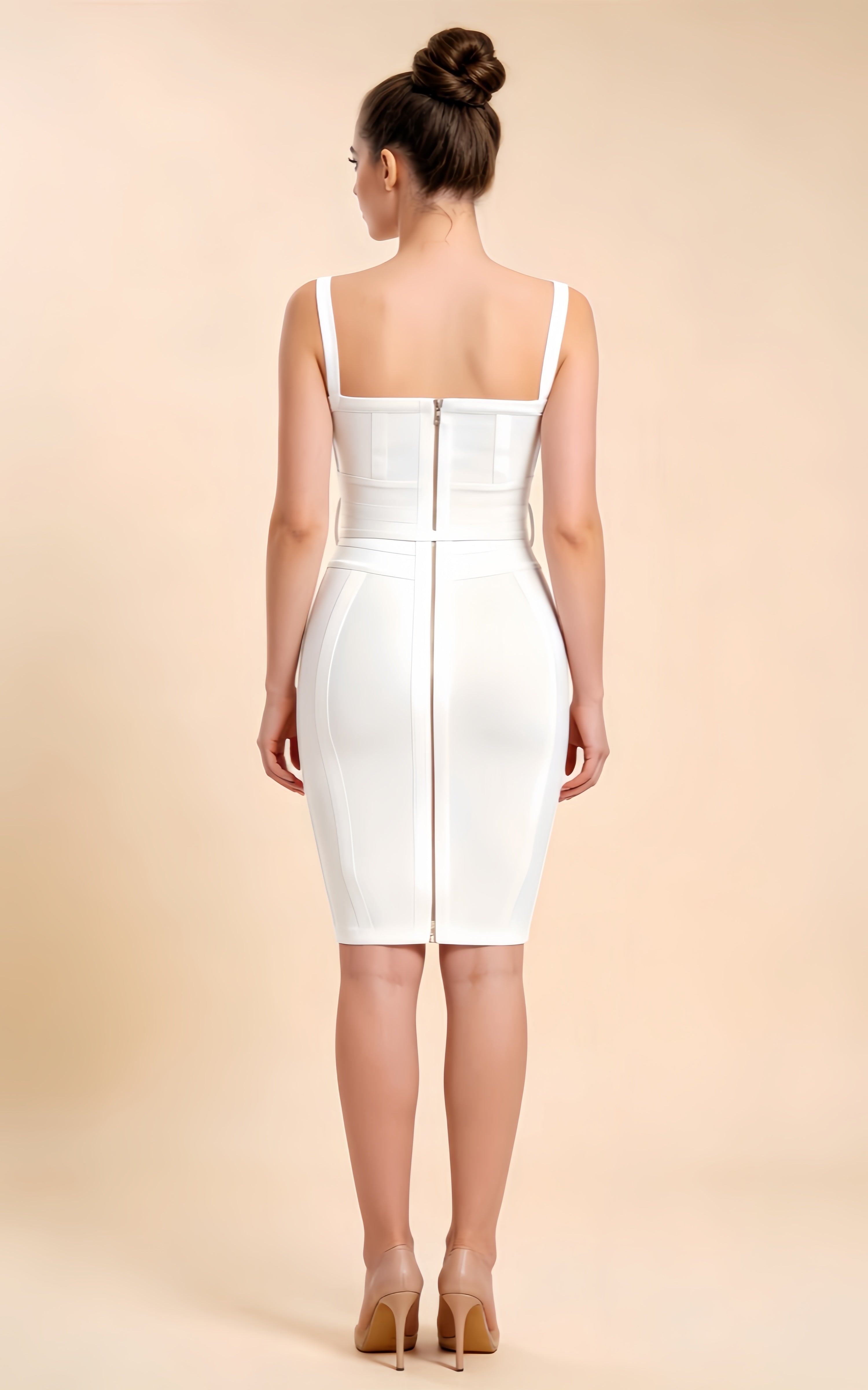 Maeve White Belted Mini Bandage Dress Secondary image