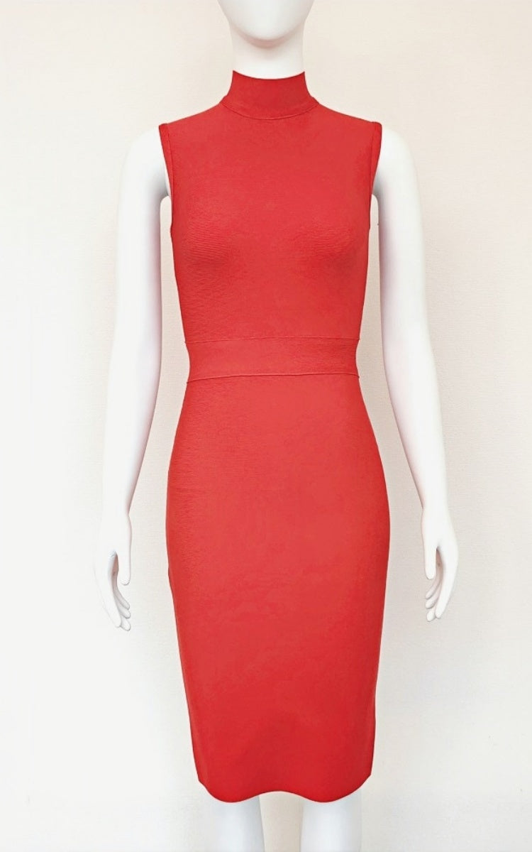 Marius Red Sleeveless Midi Bandage Dress