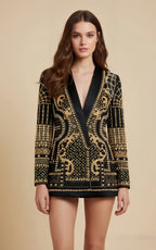 Maya Yellow Pearl Print Midi Dress