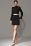 Miriam Black Rhinestone Crop Top and Skirt Two-Piece Set