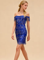 Nico Blue Sequin Mini Cocktail Dress