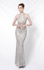 Nolan Silver Rhinestone Tassel Maxi Evening Dress