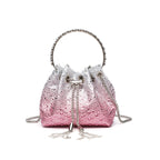 Talon Gradient Rhinestone Fringe Handbag