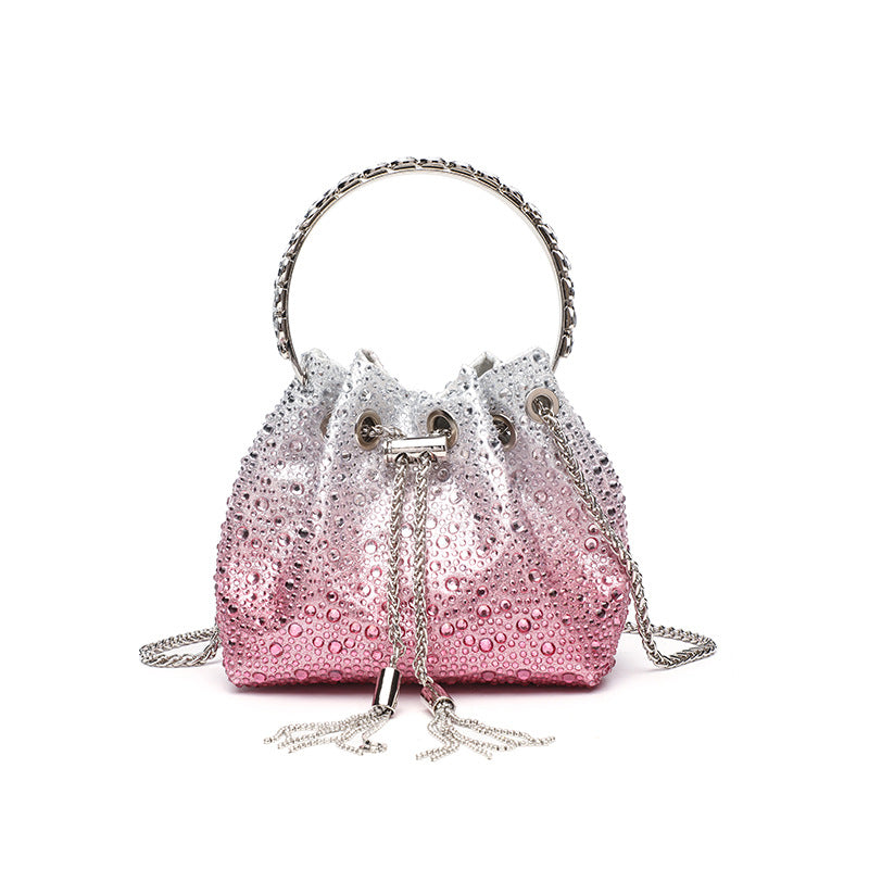 Talon Gradient Rhinestone Fringe Handbag