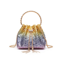 Talon Gradient Rhinestone Fringe Handbag