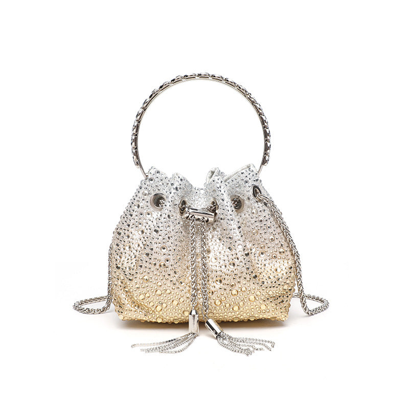Talon Gradient Rhinestone Fringe Handbag