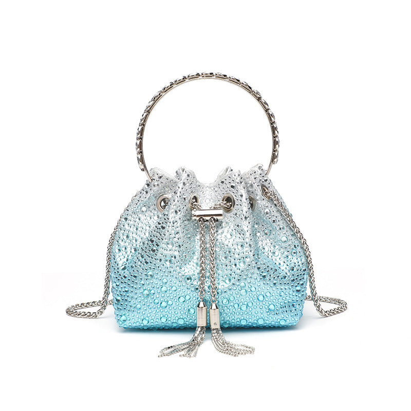 Talon Gradient Rhinestone Fringe Handbag