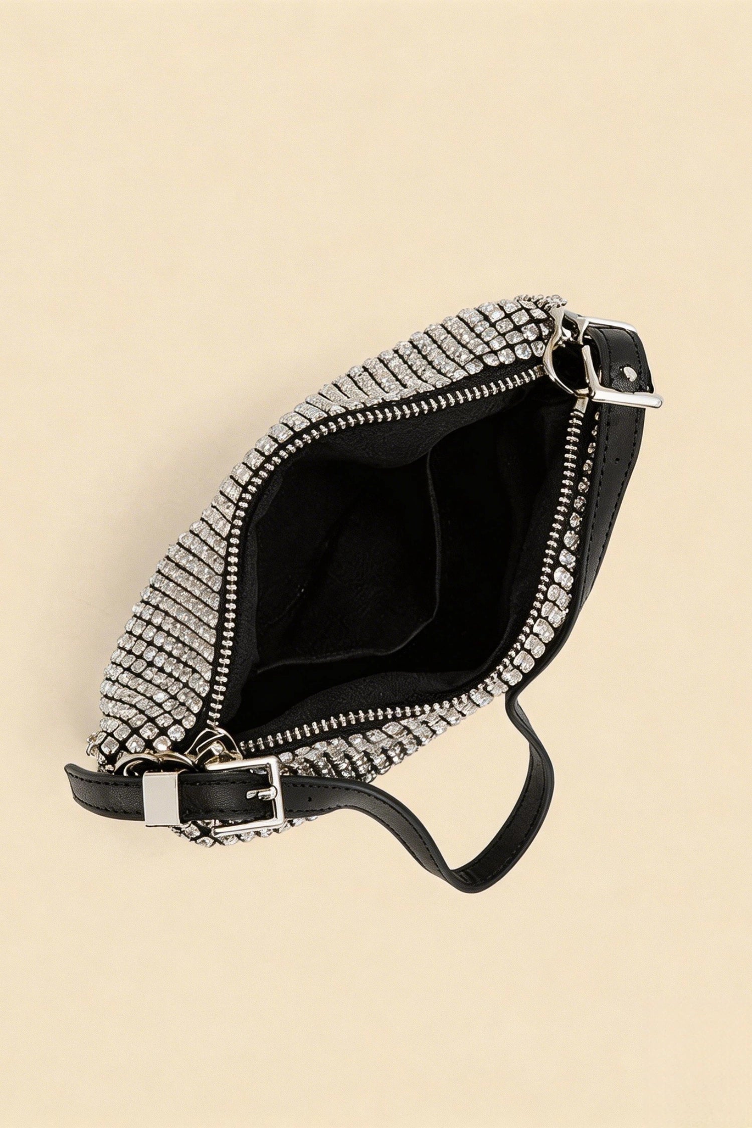 Olga Silver Rhinestone Shoulder Bag