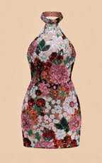 Orla Purple Sequin Floral Mini Dress