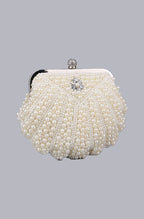 Mattea Pearl Rhinestone Handbag in Off-White - PDC