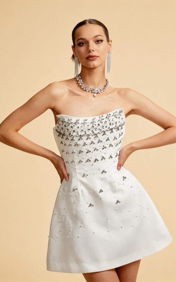 Penny White Diamond A-Line Mini Dress Main image