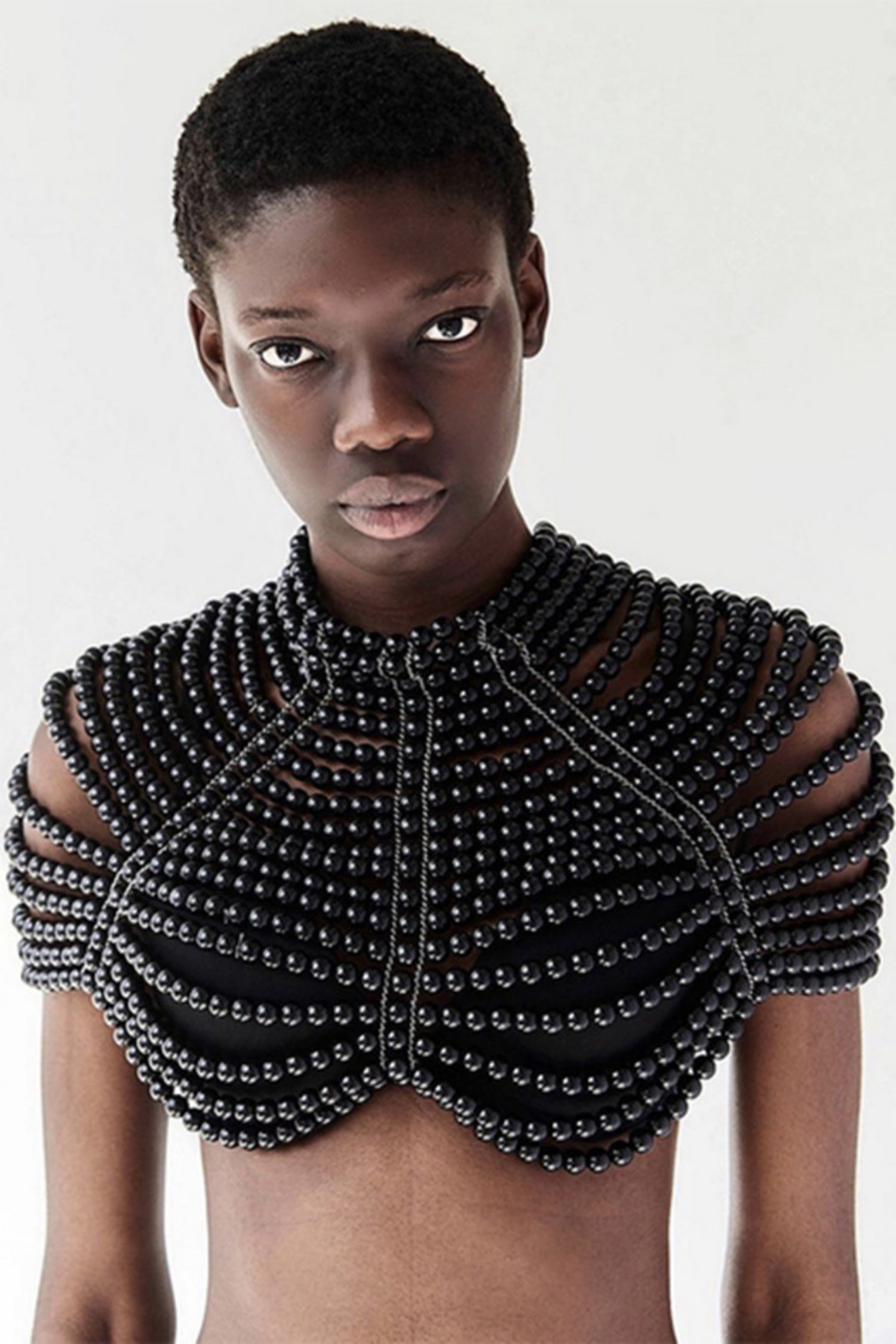 Penrose Black Multi-layered Pearl Necklace Main image